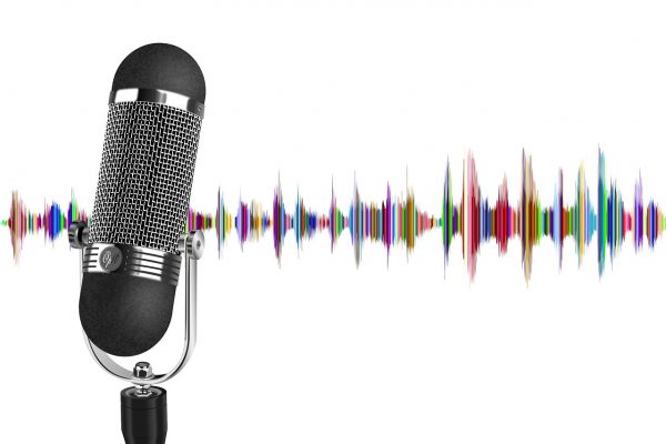 podcast, microphone, wave